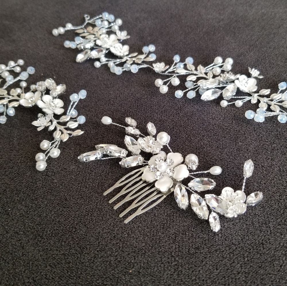 Wedding bridal hair comb vine bundle set